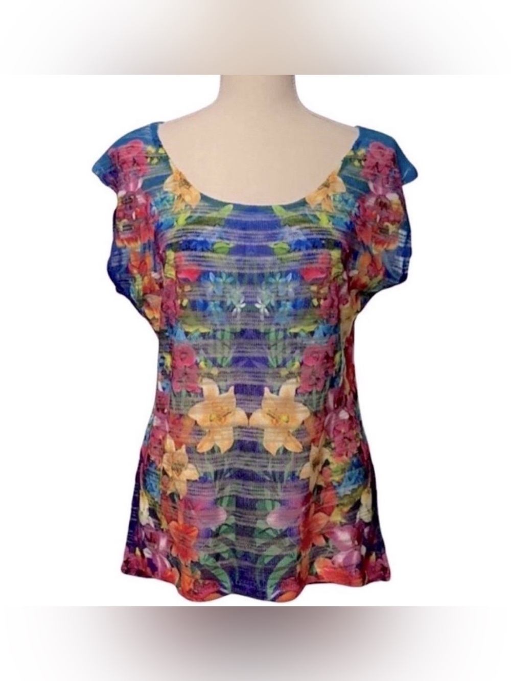 NWT Dots Floral Lightweight Woven Top Size XL PRICE FIRM